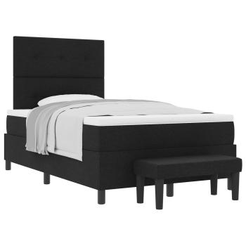Boxspringbett mit Kissen Schwarz 120 x 190 cm Stoff