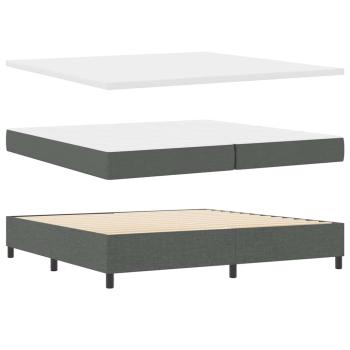Boxspringbett mit Kopfteil Dunkelgrau 200 x 200 cm Stoff