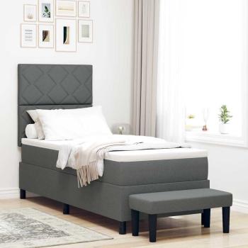 ARDEBO.de - Boxspringbett mit Kopfteil Dunkelgrau 80 x 200 cm Stoff