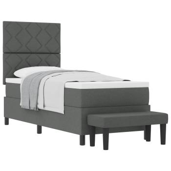 Boxspringbett mit Kopfteil Dunkelgrau 80 x 200 cm Stoff
