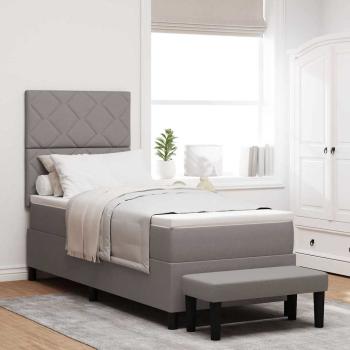 ARDEBO.de - Boxspringbett mit Kopfteil Taupe 80 x 200 cm Stoff