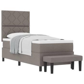 Boxspringbett mit Kopfteil Taupe 80 x 200 cm Stoff