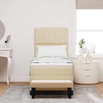 Boxspringbett mit Kopfteil Creme 80 x 200 cm Stoff