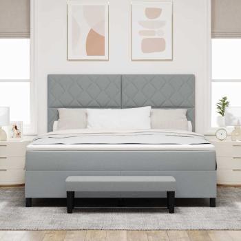 Boxspringbett mit Kopfteil Hellgrau 180 x 200 cm Stoff