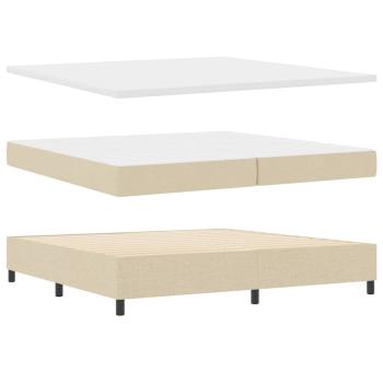 Boxspringbett mit Kopfteil Creme 200 x 200 cm Stoff