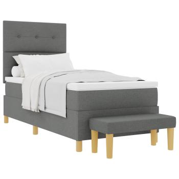 Boxspringbett mit Kopfteil Dunkelgrau 200 x 100 cm Stoff
