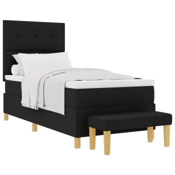 Boxspringbett mit Kissen Schwarz 200 x 100 cm Stoff