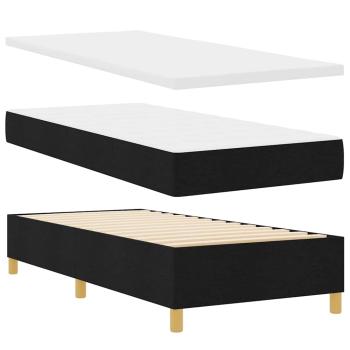 Boxspringbett mit Kissen Schwarz 200 x 100 cm Stoff