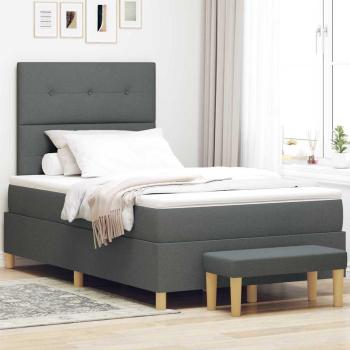 ARDEBO.de - Boxspringbett mit Kopfteil Dunkelgrau 190 x 120 cm Stoff