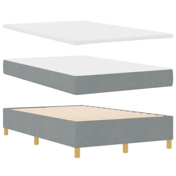 Boxspringbett mit Kopfteil Hellgrau 120 x 200 cm Stoff