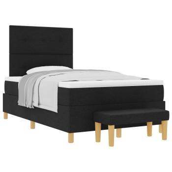 Boxspringbett mit Kopfteil Schwarz 200 x 120 cm Stoff