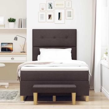 Boxspringbett mit Kopfteil Dunkelbraun 200 x 120 cm Stoff