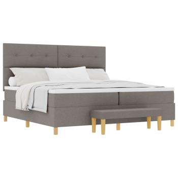 Boxspringbett mit Kopfteil Taupe 200 x 200 cm Stoff