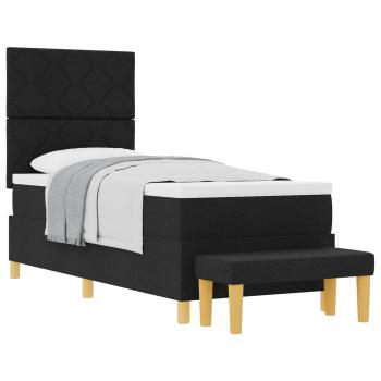 Boxspringbett mit Kissen mit Kopfteil Schwarz 200 x 80 cm Stoff