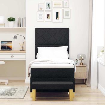 Boxspringbett mit Kissen mit Kopfteil Schwarz 200 x 80 cm Stoff