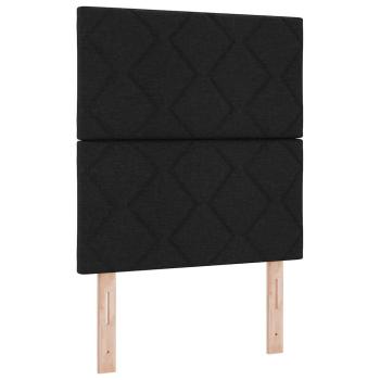 Boxspringbett mit Kissen mit Kopfteil Schwarz 200 x 80 cm Stoff