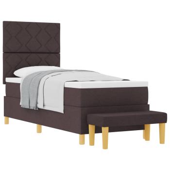 Boxspringbett mit Kopfteil Dunkelbraun 200 x 80 cm Stoff