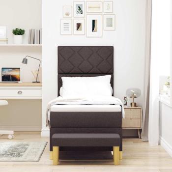 Boxspringbett mit Kopfteil Dunkelbraun 200 x 80 cm Stoff