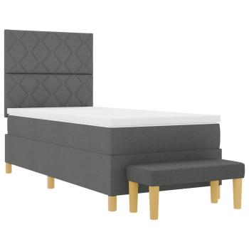 Boxspringbett mit Kissen Dunkelgrau 190 x 90 cm Stoff