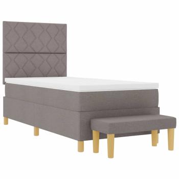Boxspringbett mit Kopfteil Taupe 100 x 200 cm Stoff