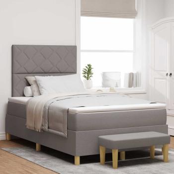 ARDEBO.de - Boxspringbett mit Kopfteil Taupe 200 x 120 cm Stoff