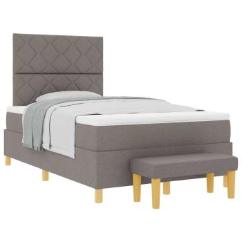 Boxspringbett mit Kopfteil Taupe 200 x 120 cm Stoff