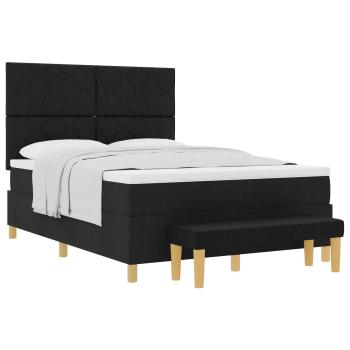 Boxspringbett mit Kissen Schwarz 200 x 140 cm Stoff