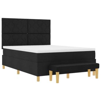 Boxspringbett mit Kissen Schwarz 200 x 140 cm Stoff