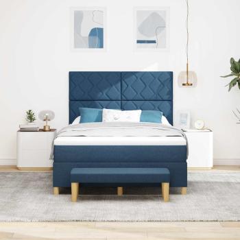 Boxspringbett mit Kissen mit Kopfteil Blau 200 x 160 cm Stoff