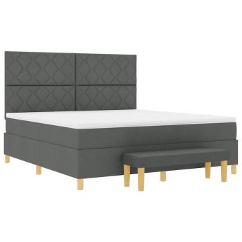 Boxspringbett mit Kissen Dunkelgrau 200 x 180 cm Stoff