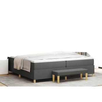 ARDEBO.de - Boxspringbett mit Kopfteil Dunkelgrau 200 x 200 cm Stoff