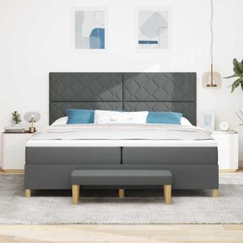 Boxspringbett mit Kopfteil Dunkelgrau 200 x 200 cm Stoff