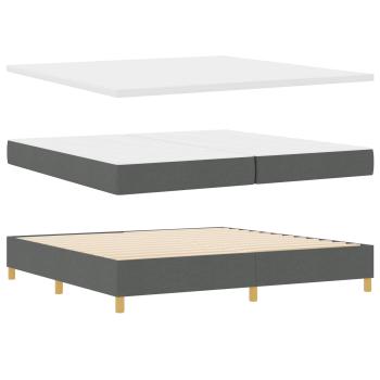 Boxspringbett mit Kopfteil Dunkelgrau 200 x 200 cm Stoff
