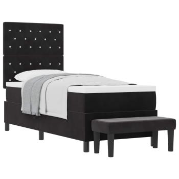 Boxspringbett mit Kopfteil Schwarz 200 x 80 cm Samt