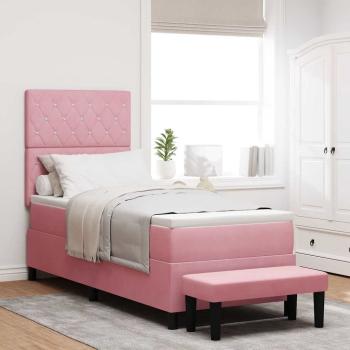 ARDEBO.de - Boxspringbett mit Kopfteil Rosa 200 x 80 cm Samt