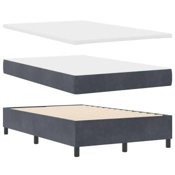 Boxspringbett mit Kopfteil Dunkelgrau 200 x 120 cm Samt