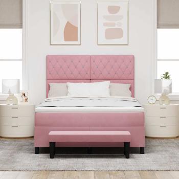 Boxspringbett mit Kopfteil Rosa 200 x 160 cm Samt