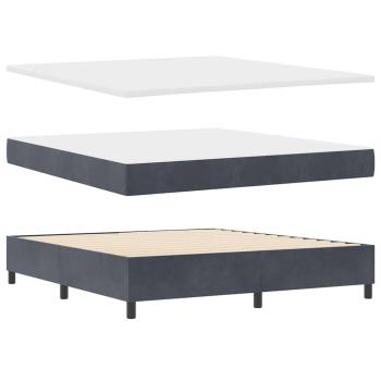 Boxspringbett mit Kopfteil Dunkelgrau 200 x 180 cm Samt