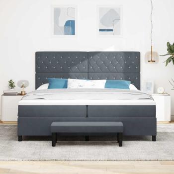 Boxspringbett mit Matratze Dunkelgrau 200 x 200 cm Samt