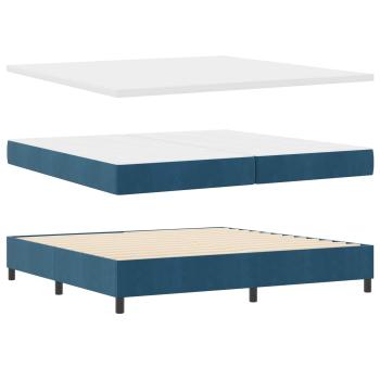 Boxspringbett mit Matratze Dunkelblau 200 x 200 cm Samt
