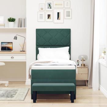 Boxspringbett mit Kopfteil Dunkelgrün 200 x 80 cm Samt