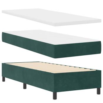 Boxspringbett mit Kopfteil Dunkelgrün 200 x 80 cm Samt