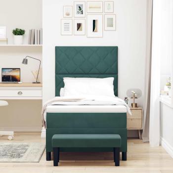 Boxspringbett mit Kopfteil Dunkelgrün 190 x 90 cm Samt