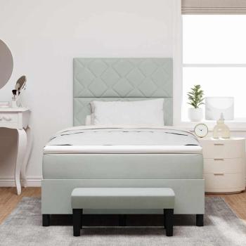 Boxspringbett mit Kissen Hellgrau 200 x 120 cm Samt