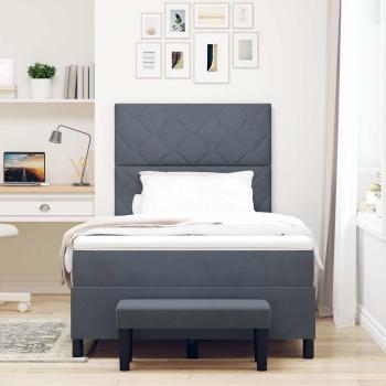 Boxspringbett mit Kopfteil Dunkelgrau 200 x 120 cm Samt