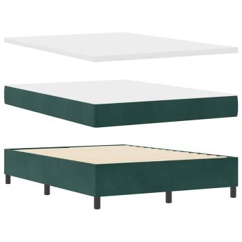 Boxspringbett mit Kopfteil Dunkelgrün 190 x 140 cm Samt