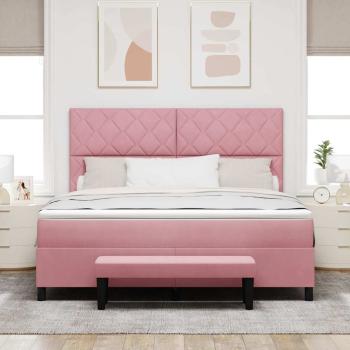 Boxspringbett mit Kopfteil Rosa 200 x 180 cm Samt