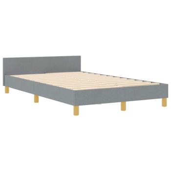Bettgestell mit Kopfteil Hellgrau 120 x 190 cm Stoff