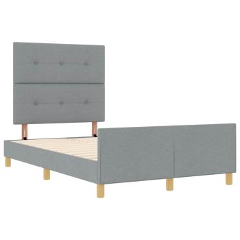 Bettgestell mit Kopfteil Hellgrau 120 x 190 cm Stoff