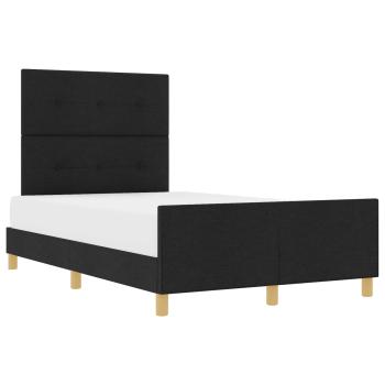 Bettgestell mit Kopfteil Schwarz 120 x 190 cm Stoff